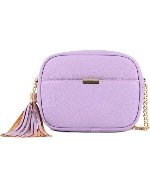 Fashnzfab Purple Tassel Small Crossbody Bag Camera Bag