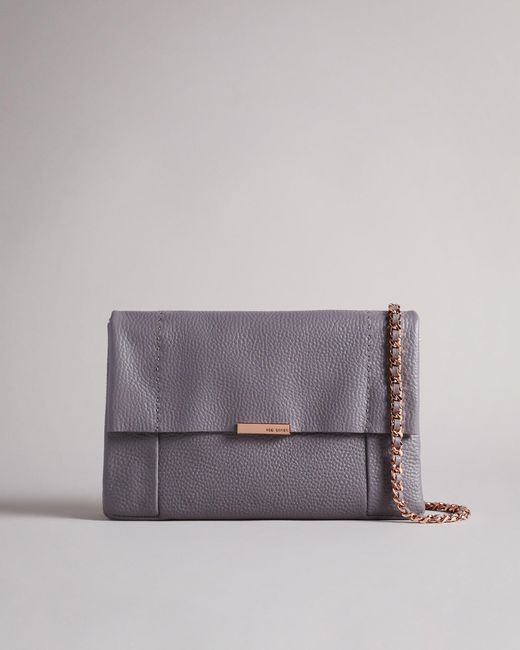 Ted Baker Wxbparsonsoft Leather Cross Body Bag Grey in Gray Lyst