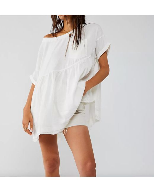 Free People White Moon City Top