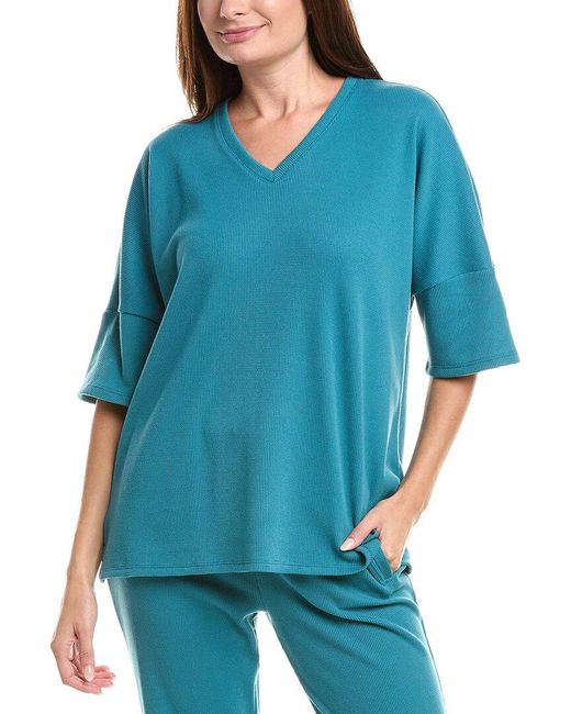 Natori Blue Tranquility V-Neck Top