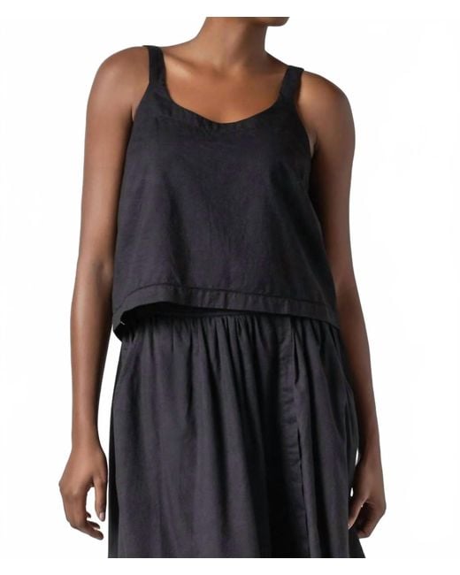 Lilla P Black Button Back Tank