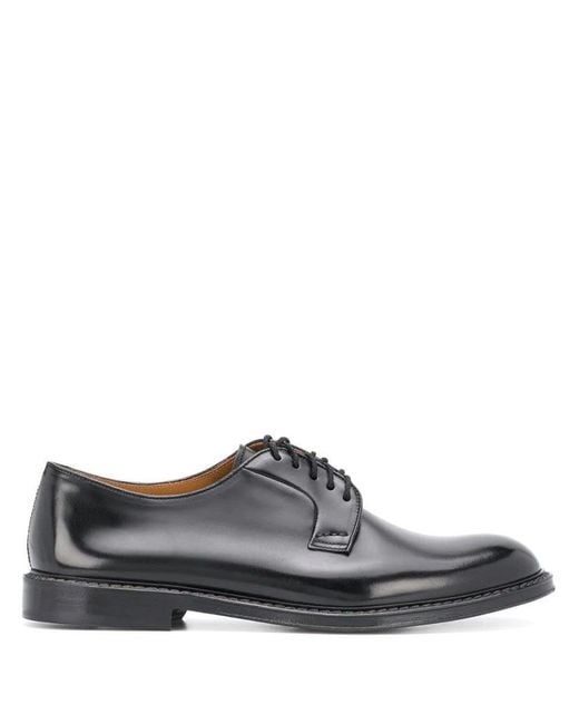 Doucal's Gray Classic Polished Leather Derby Shoes for men