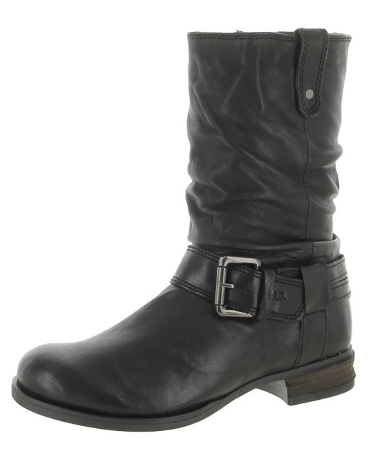 Josef Seibel Black Tucson Leather Slouchy Ankle Boots