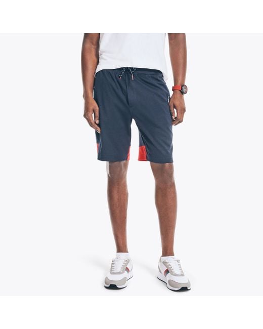 Nautica Blue Competition Sustainably Crafted 9" Colorblock Short for men