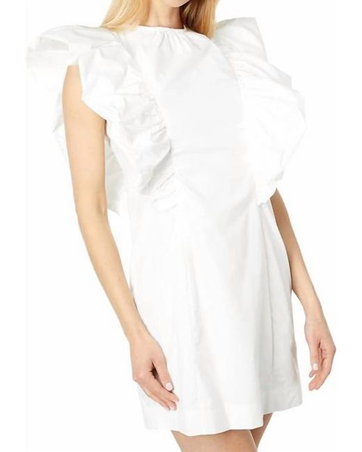 en saison cotton poplin mini dress En Saison Poplin Puff Sleeve Babydoll Dress