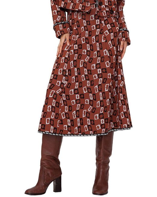 Diane von Furstenberg Red Aphrodite Wool-Blend Skirt