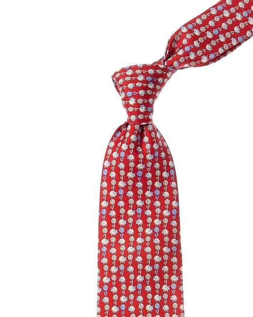 Ferragamo Red Sheep Silk Tie for men
