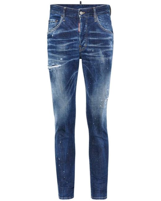 DSquared² Blue Slim Fit Distressed Skater Jeans for men