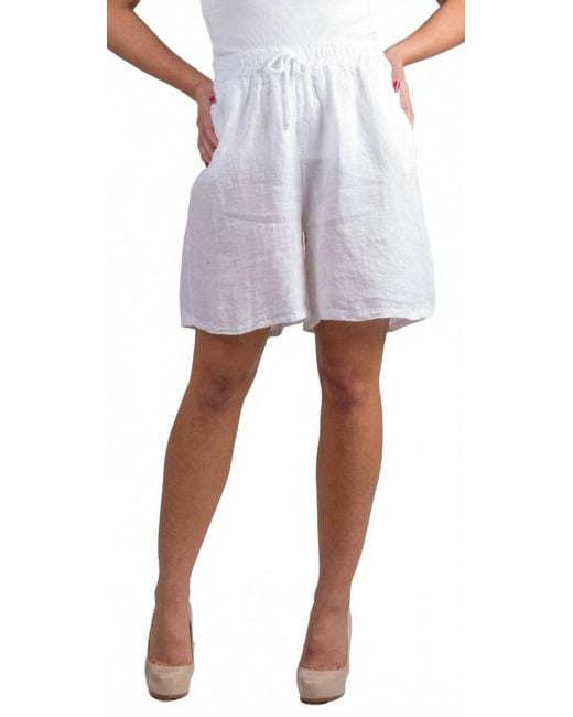 Gigi Moda Women's White Silvana Linen Shorts