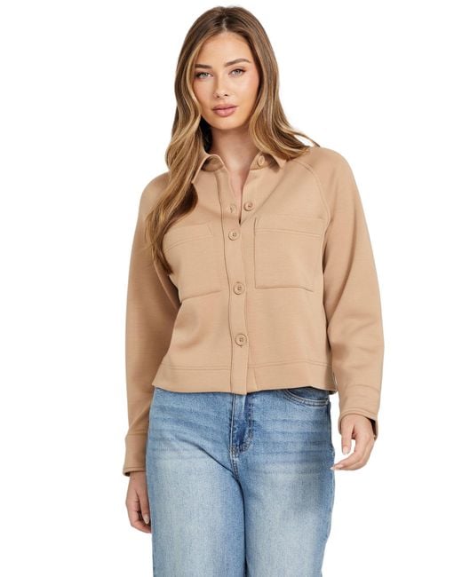Guess Blue Eco Dove Button-Up Jacket