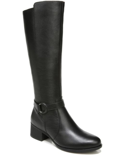 Naturalizer Davis Leather Riding Kneehigh Boots in Black Lyst