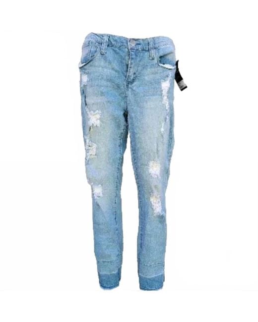 Seven7 Blue Skinny Easy Fit Distressed Jeans