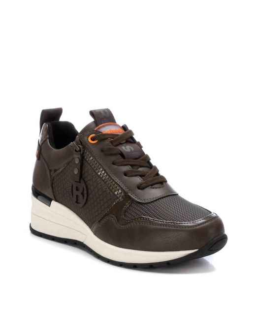 Xti Brown Wedge Sneakers