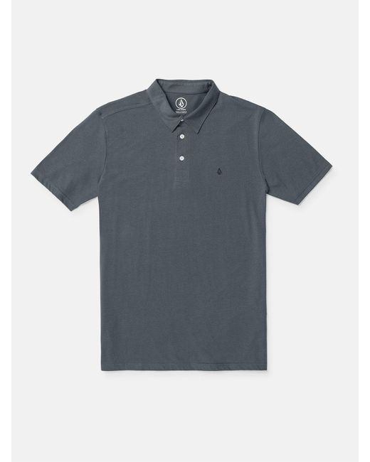 Volcom Blue Banger Polo Short Sleeve Shirt - Charcoal for men