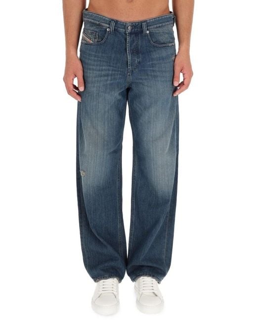 DIESEL Blue Relaxed Fit Denim Jeans for men