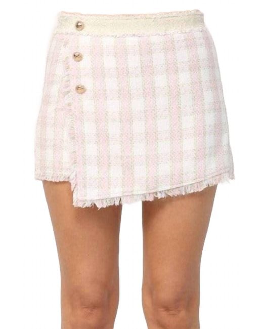 Fate White Tweed Checkered Skort