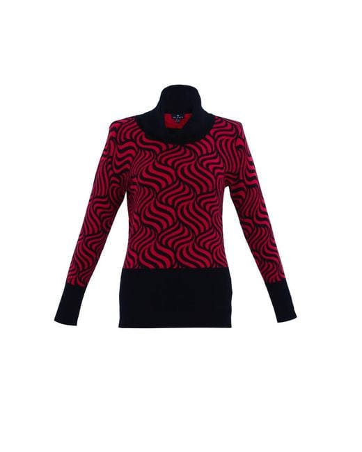 Marble Red Wave Sweater