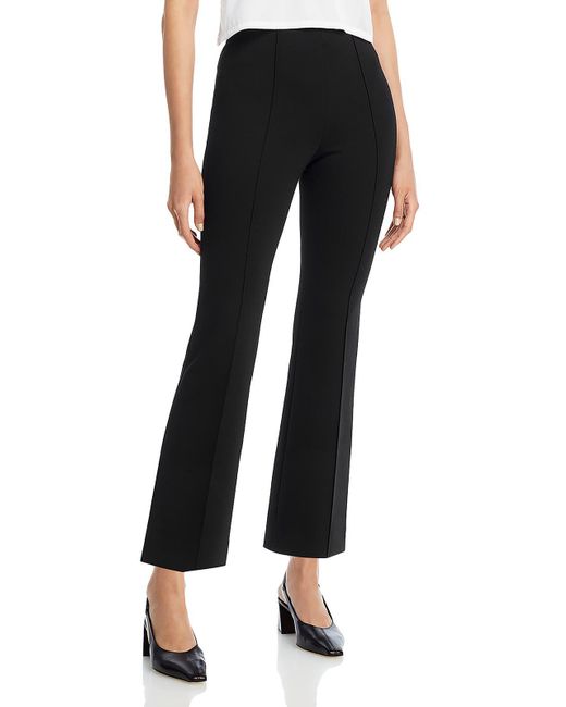 ATM Black Pintuck Cropped Flared Pants
