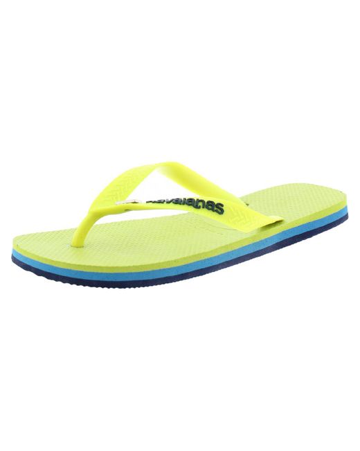 Havaianas Yellow Textured Thong Flat Sandals