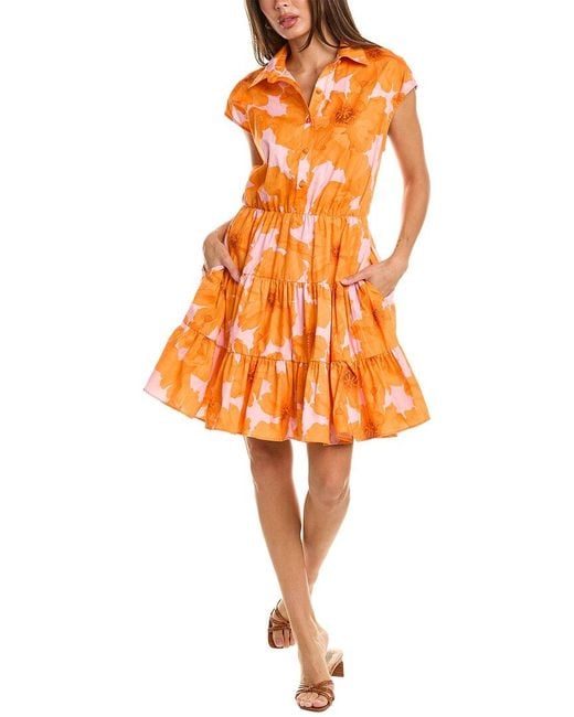 Hutch Orange Bishop Mini Dress