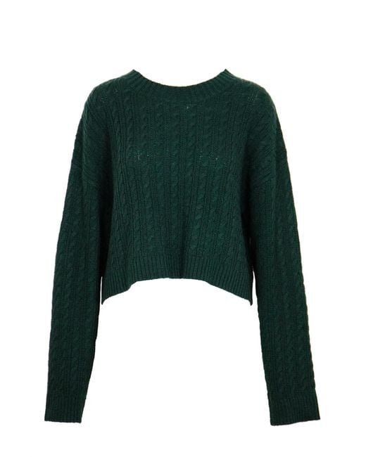 Lucy Paris Green Shay Cable Knit Sweater