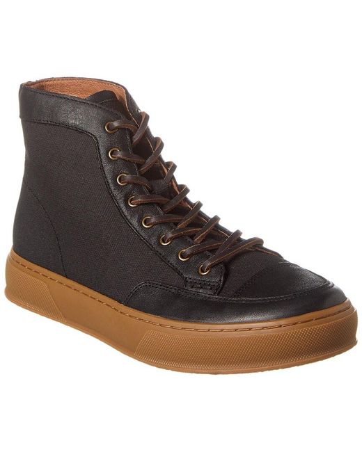 Frye Brown Hoyt Mid Lace Leather Sneaker for men