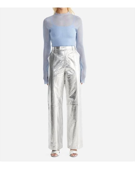 ENA PELLY Blue Danielle Leather Pant