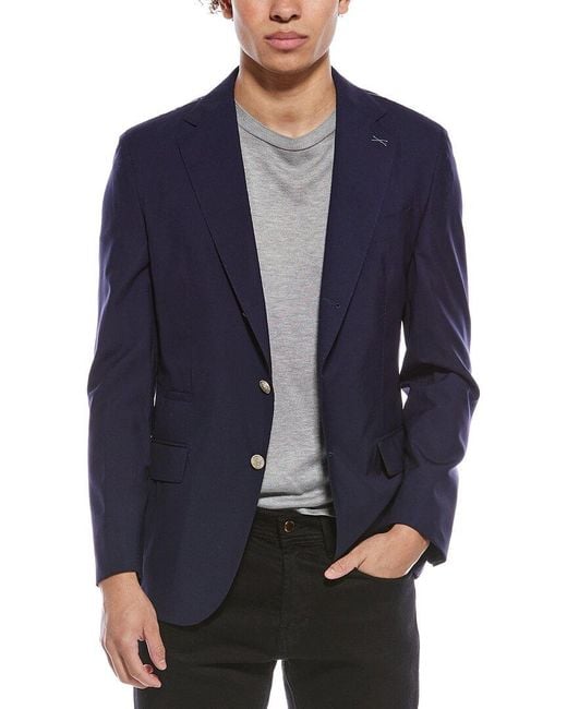 Eleventy Men's Blue Wool & Silk-Blend Jacket