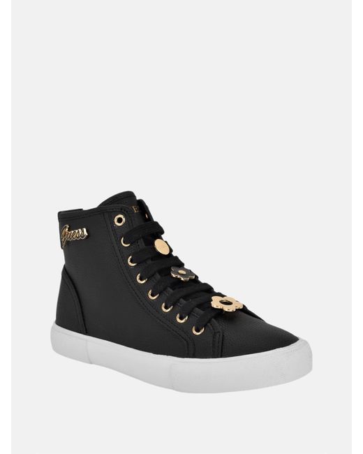 Guess Black Mailly Charm High-Top Sneakers