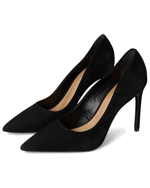 SCHUTZ SHOES Black Lou S2080300010010 Heel 6.5 Suede Pointed Toe Pump Zpo3642