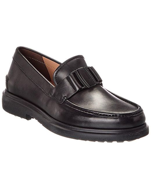 Ferragamo Black Leather Loafer for men