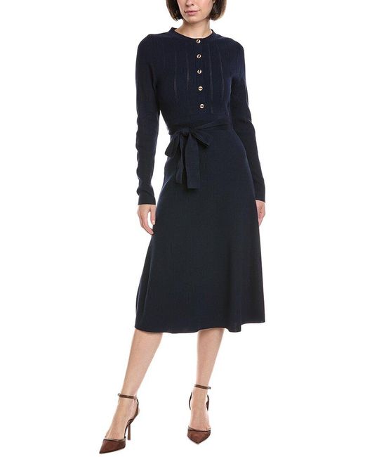 Nanette Lepore Women's Blue Midi Dress - coffeafoods.com