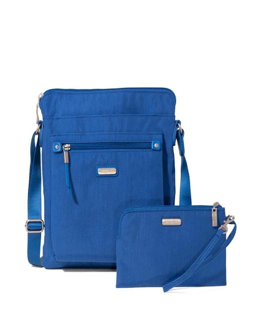 Baggallini Blue Go Bagg Crossbody Bag With Rfid Wristlet
