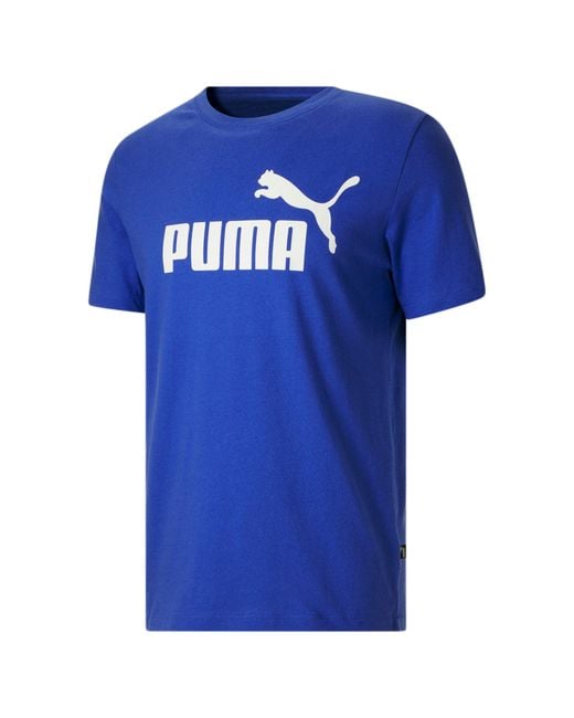 PUMA Blue Essentials Logo Tee for men