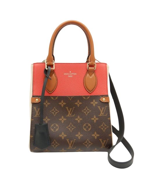 Louis Vuitton Red Fold Pm Canvas Tote Bag (pre-owned)