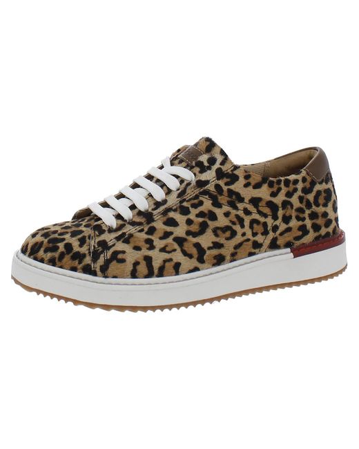 Hush Puppies Brown Sabine Calf Hair Leopard Print Casual And Fashion Sneakers