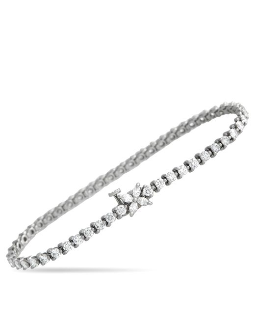 Tiffany & Co Metallic Victoria Platinum 3.08ct Diamond Tennis Bracelet Ti17-041924