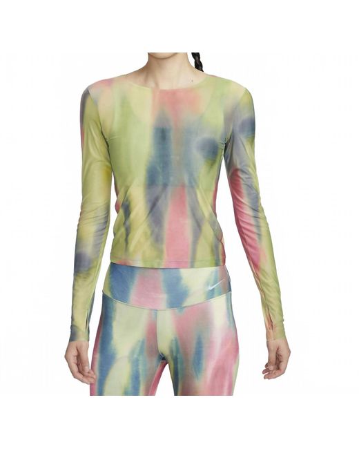Nike Green Long Sleeve Mesh Top