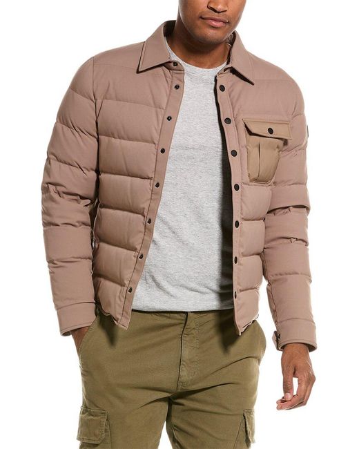Rudsak Leather-trim Coat in Brown for Men | Lyst