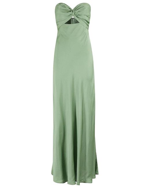 Essentiel Antwerp Green Hierro Strapless Midi Dress