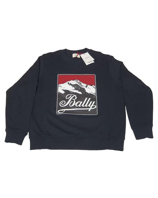 Bally Blue 6301180 Mountain Graphic Sweatshirt for men