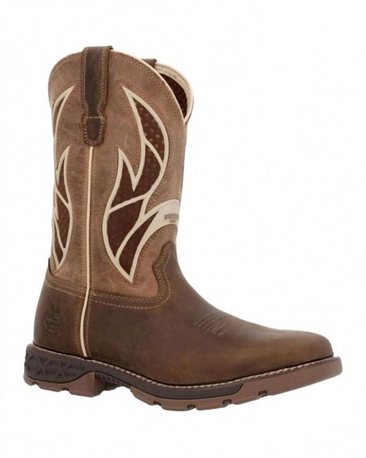 Georgia Boot Brown Carbo-Tec Flx Alloy Toe Pull-On Work Boot for men