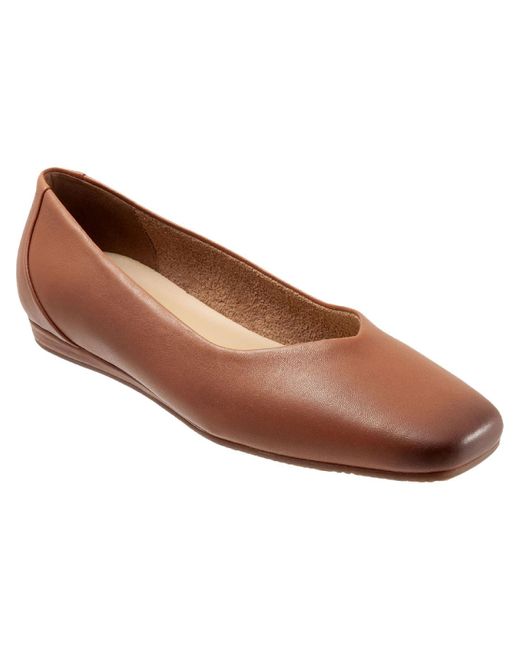 Softwalk® Brown Vellore Leather Comfort Insole Flats