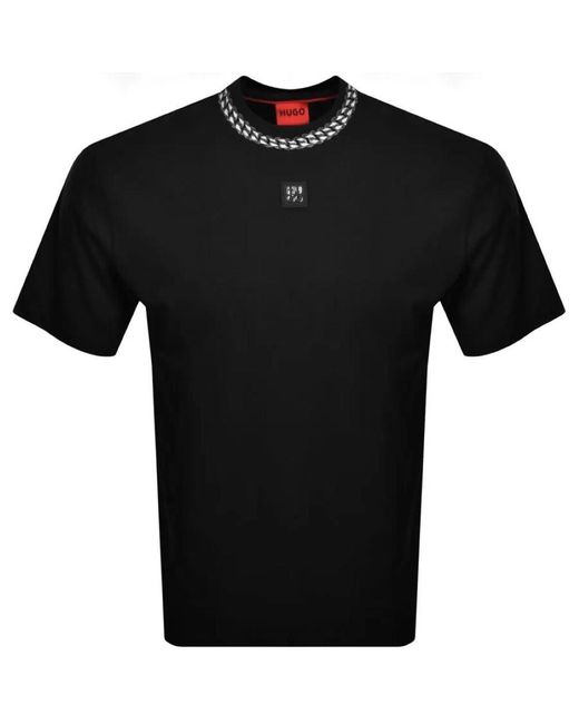 Boss Black Hugo Deternal Chain Print Logo Short Sleeve T-shirt for men