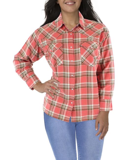 Levi's Red Plus Cotton Western Button-down Top
