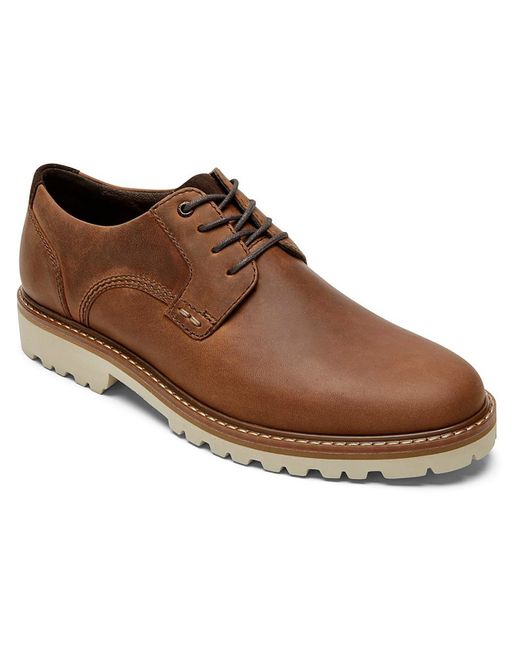Rockport Brown Xcs Plain Toe Leather Waterproof Oxfords for men