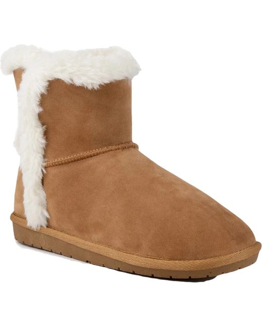 Sugar Women's Brown Poppy Faux Suede Cold Weather Winter Snow Boots
