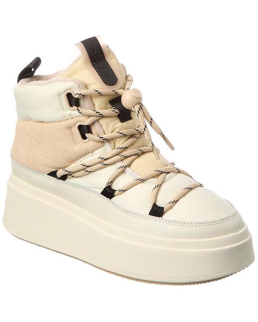 Ash Natural Montana Suede Platform Booties