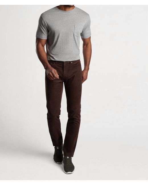 Peter Millar Brown Superior Soft Corduroy Five-pocket Trouser for men