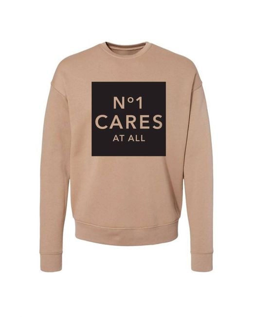 LA TRADING CO White Woemn's "No 1 Cares" Crewneck Sweatshirt